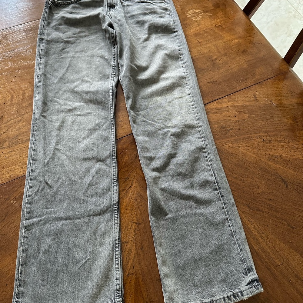 Zara Women's Gray Wide Leg Jeans
